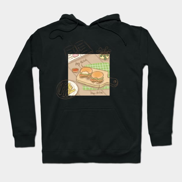 Aesthetic Foodie Couple Hoodie by Cosytales